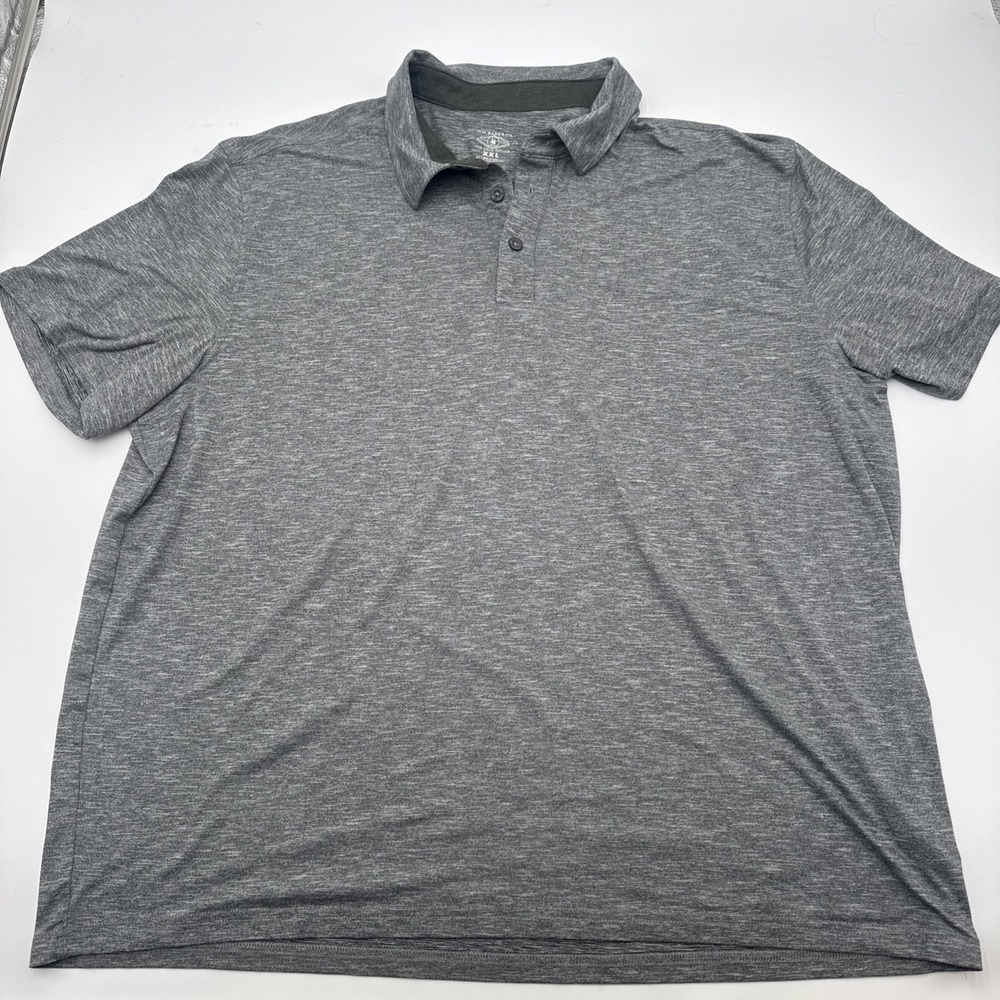 G.H. Bass & Co Men's Gray Polo Shirt  XXL Short Sleeve Polyester Spandex Service